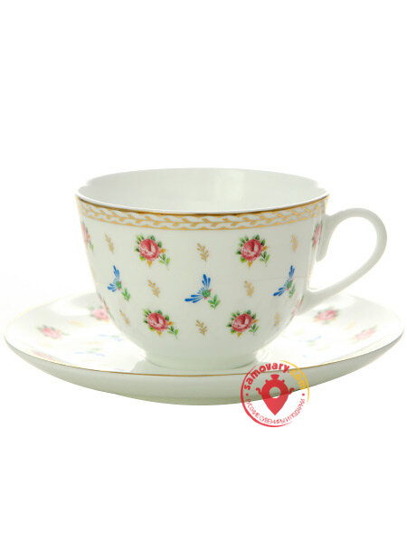 Чайная чашка с блюдцем форма Весенняя-2 рисунок Цветущий вальс ИФЗ