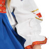 Русский народный костюм "Забава" детский льняной синий сарафан и блузка